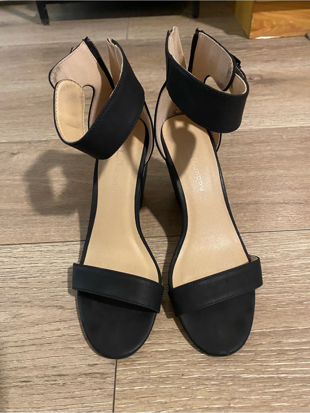 Chinese Laundry Black Ankle-Strap Women’s Wedge Sandals - Minimal Heel